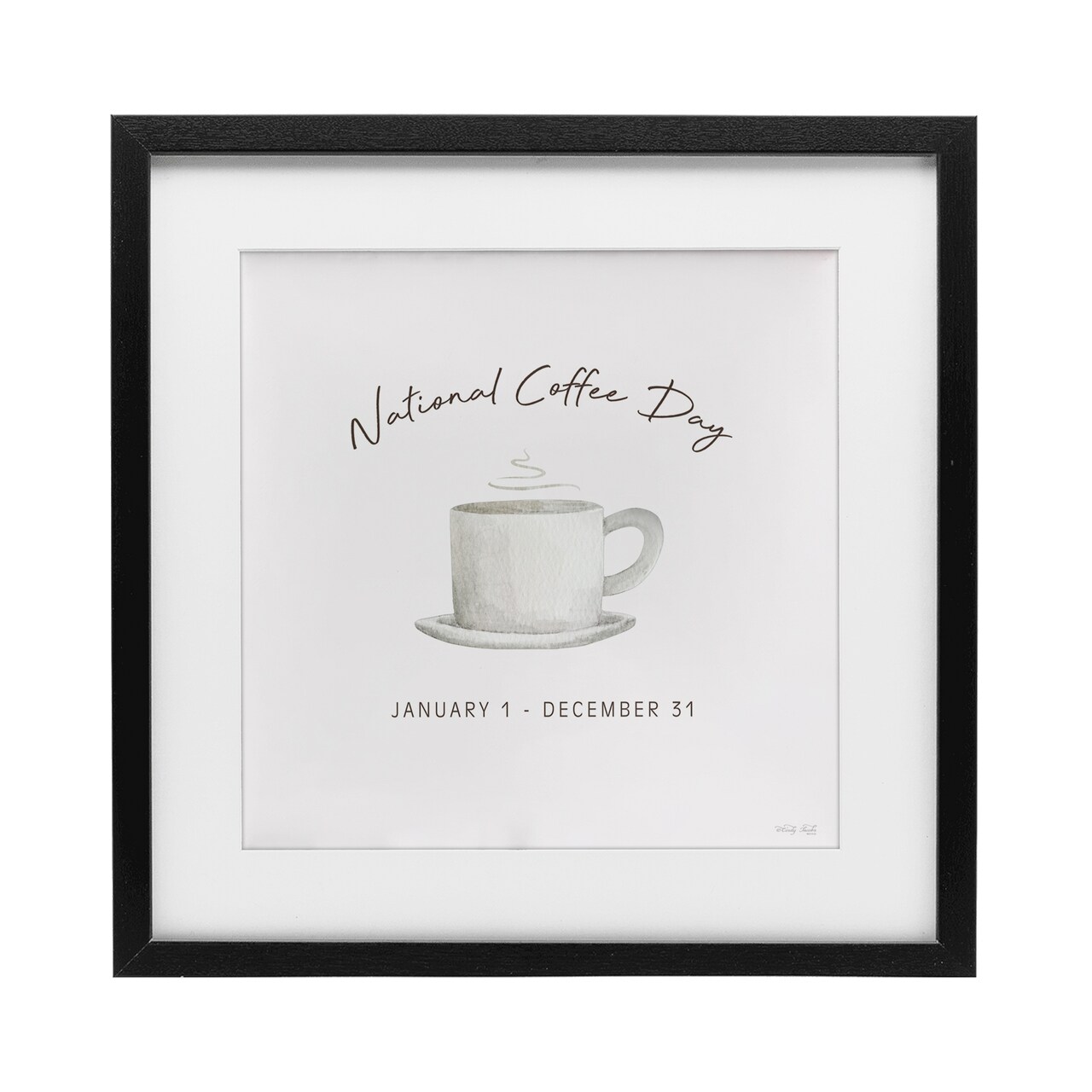 Stupell Industries Everyday National Coffee Day Framed Print Under Glass, design by Cindy Jacobs